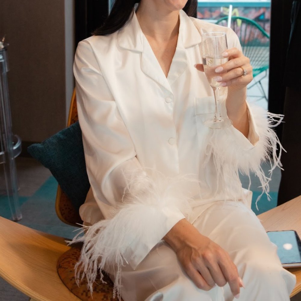 Bon Viviann Daydreamer Pajama Set in Cloud White